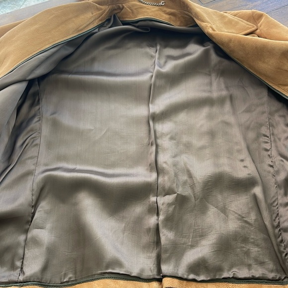 Vtg Windbreaker Van Heusen Heavy Soft Leather Jacket Vest Camel tan 48 J Keisman - Picture 8 of 16